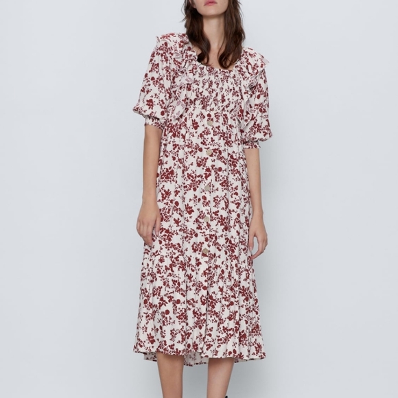 ZARA Floral midi dress - Picture 5 of 6